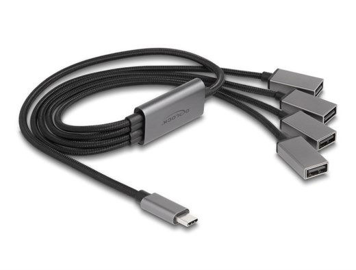 Delock 64210 - Delock 4 Port USB 2.0 Kabel-Hub mit