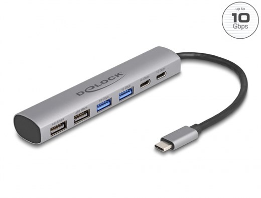 Delock 64232 - Delock 6 Port USB Hub mit 4 x USB T