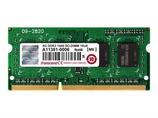 TRANSCEND TS512MSK64V6H - 4GB DDR3 1600 SO-DIMM 1R