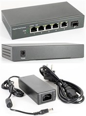 POE Gigabit Switch (4x POE IEEE802.3af/at, 1x LAN,