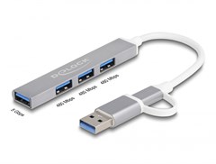Delock 64214 - Delock 4 Port Slim USB Hub mit USB 